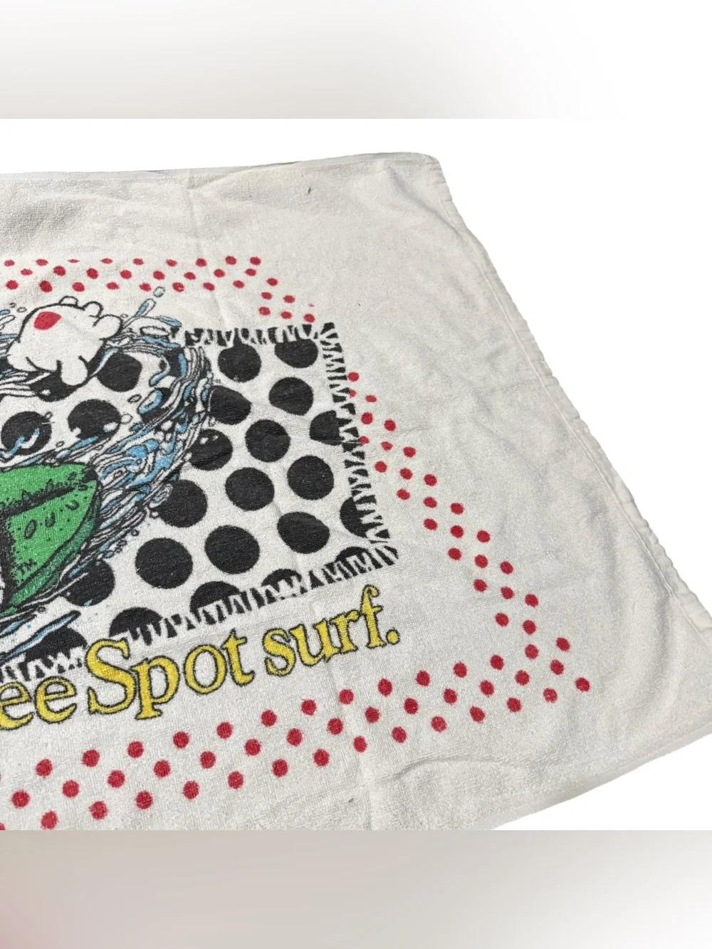 Vintage 7 Up Soda Pop Beach Towel See Spot Surf Red Advertising Summer 53”x30”